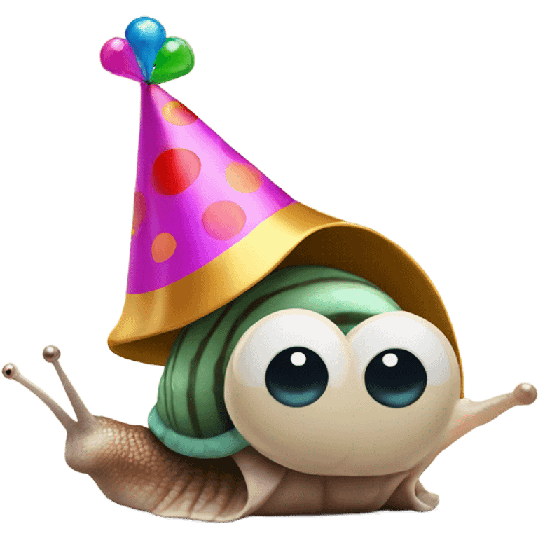 Snail with a party hat emoji