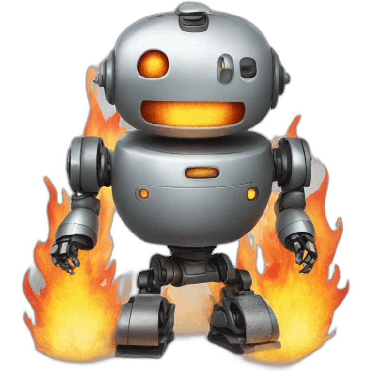 robot on fire emoji