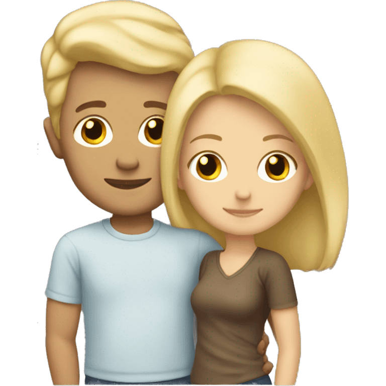 blonde man and blonde woman cuddling emoji