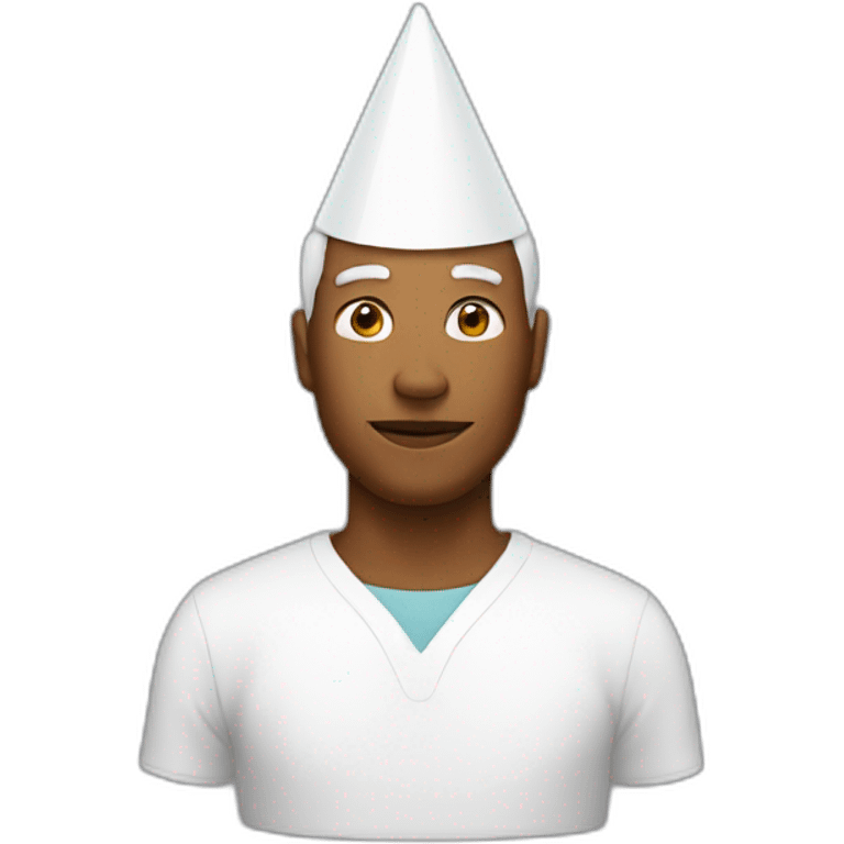 man with white cone on head emoji