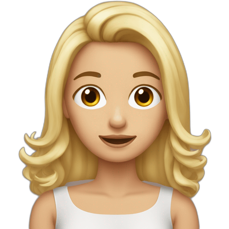 Peluquera rubia cortando el pelo emoji