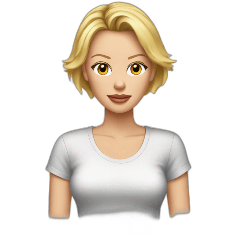 charlize theron wearing t-shirt emoji