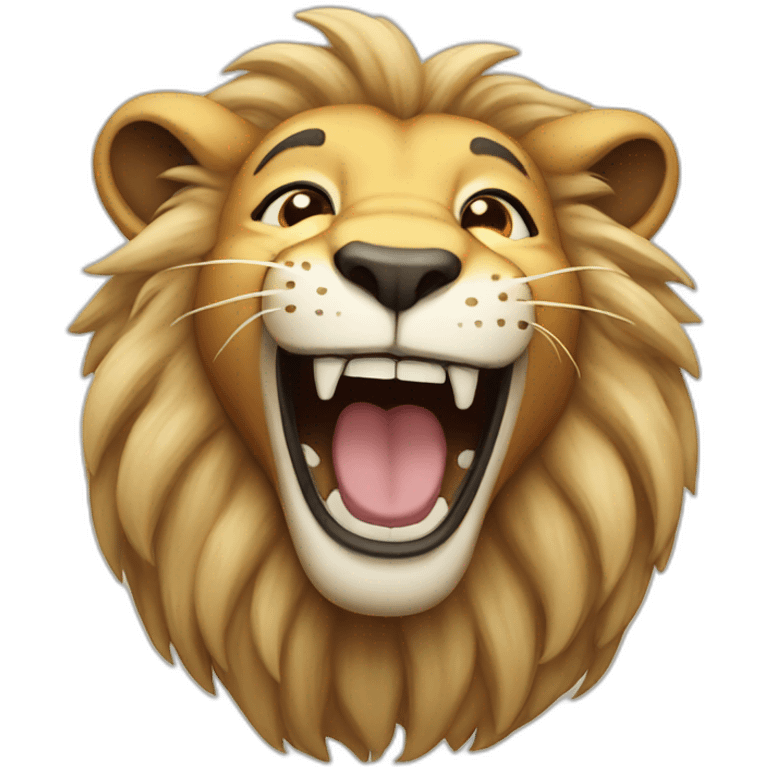 Laughing lion emoji