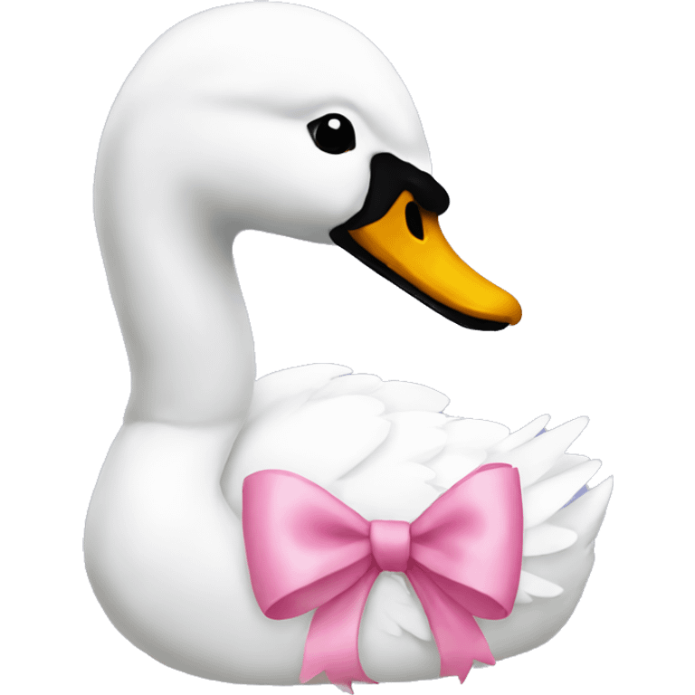 Swan with a pink bow emoji