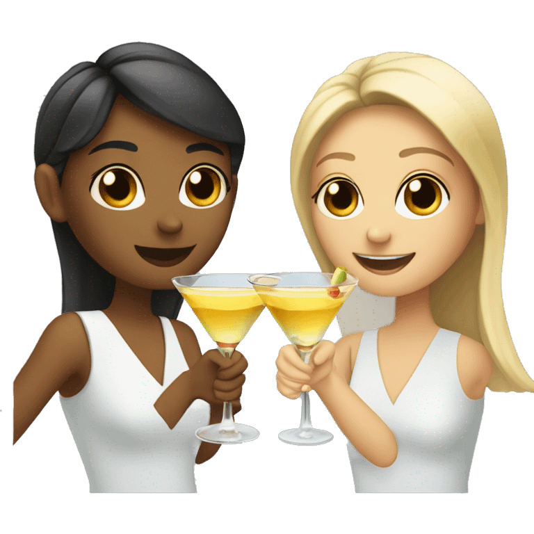 Girls clinking martini glasses emoji