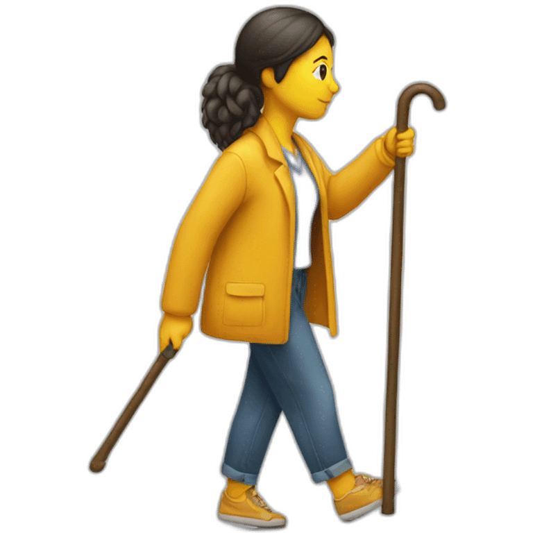 Woman-walking-with-a-cane emoji