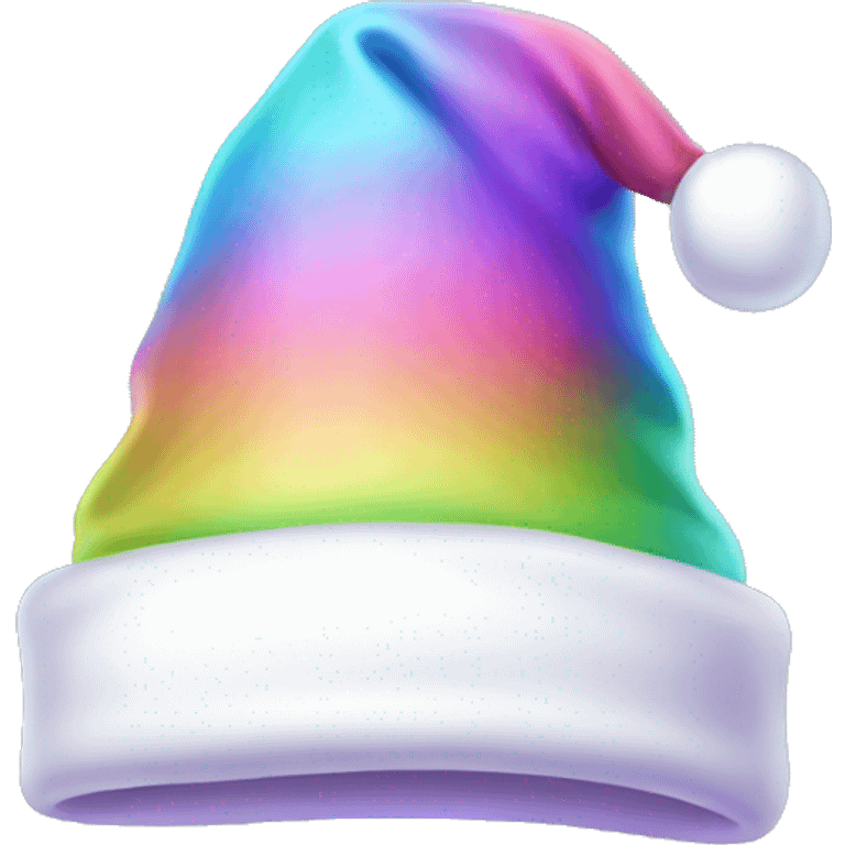 Pastel rainbow santa hat emoji