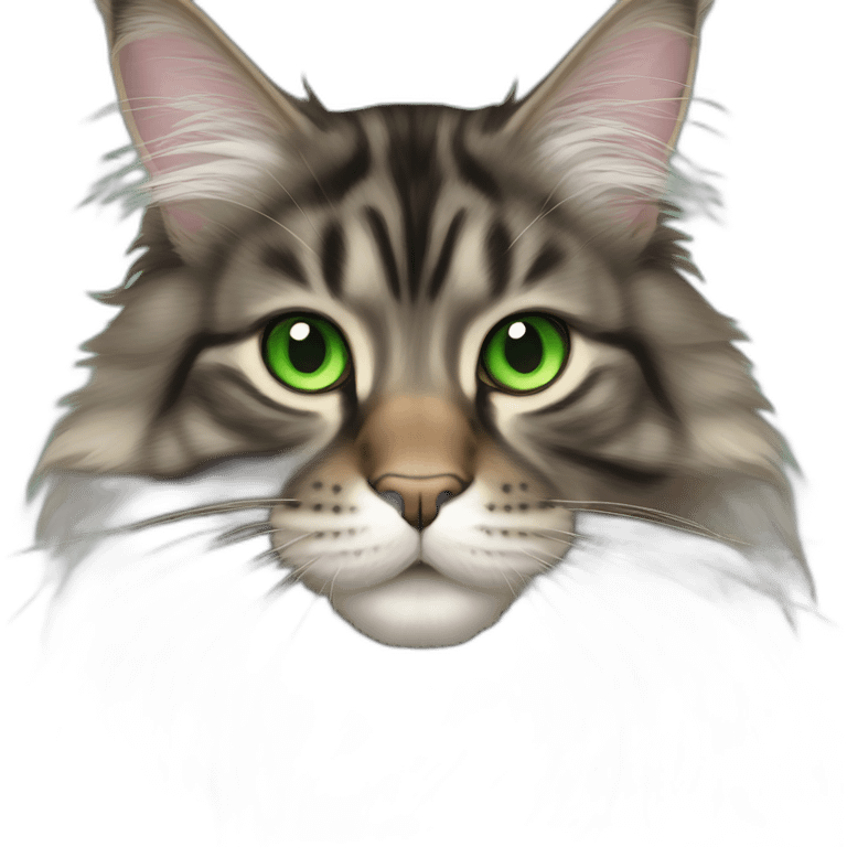 maine coon cat with green eyes emoji