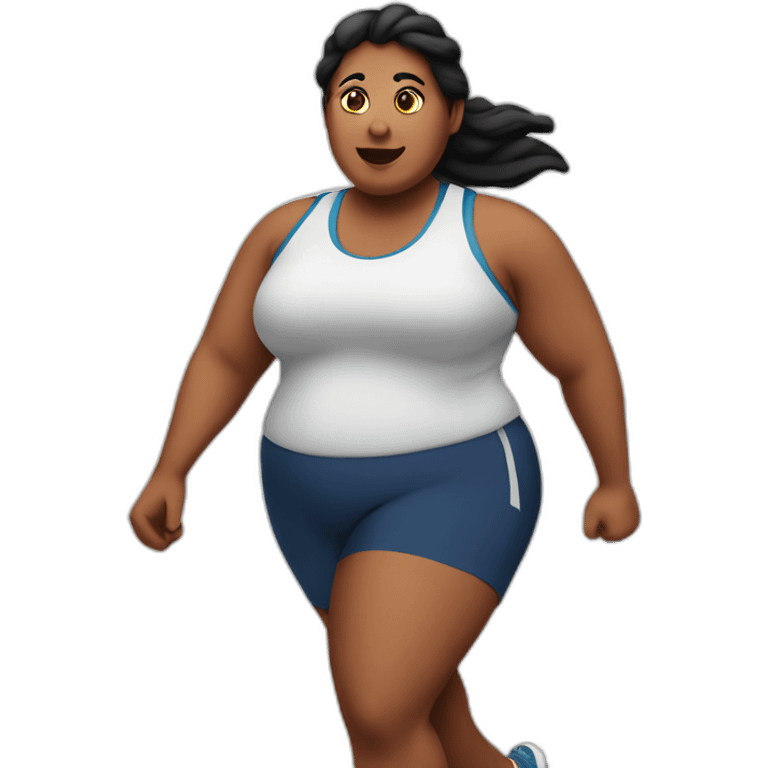 fat runner woman emoji