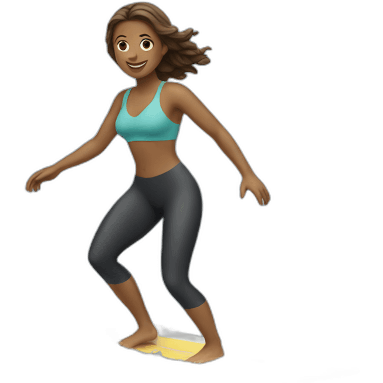 a woman surfing emoji