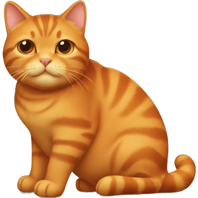 Dark orange tabby cat fat emoji