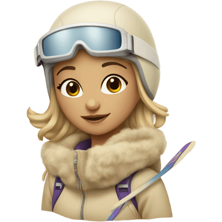 girl on a beige ski  emoji