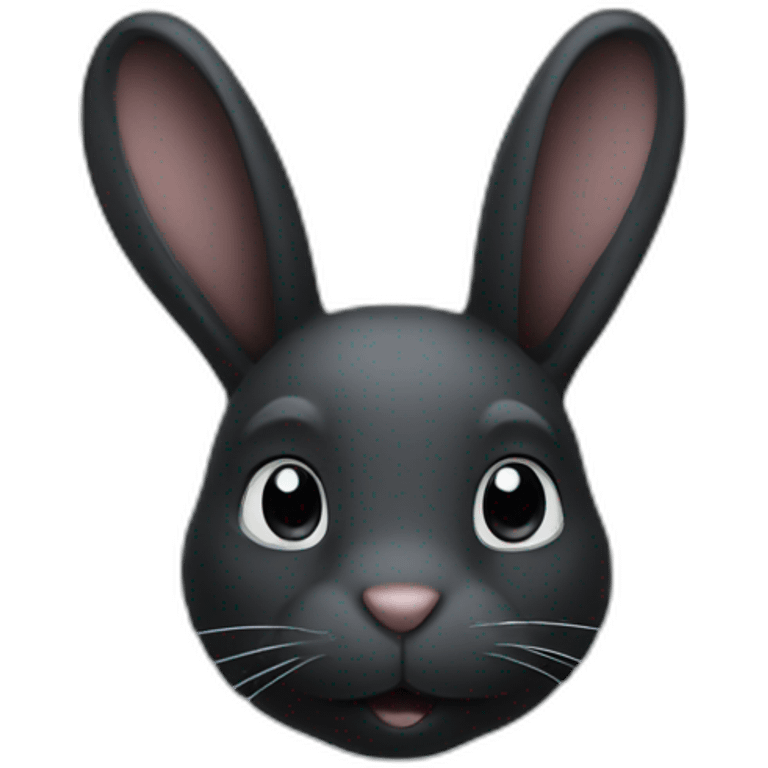 black rabbit with white nose emoji