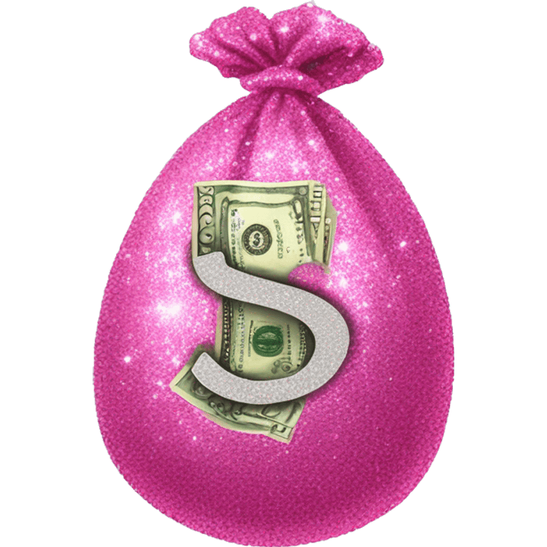 sparkly glittery pink wad of cash emoji