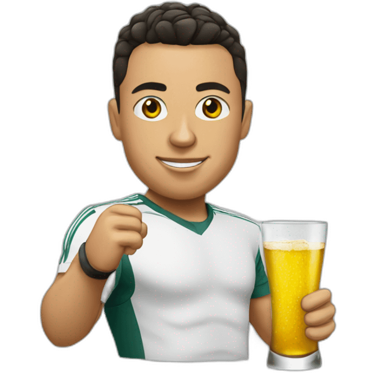 Ronaldo with a alcohol glass emoji