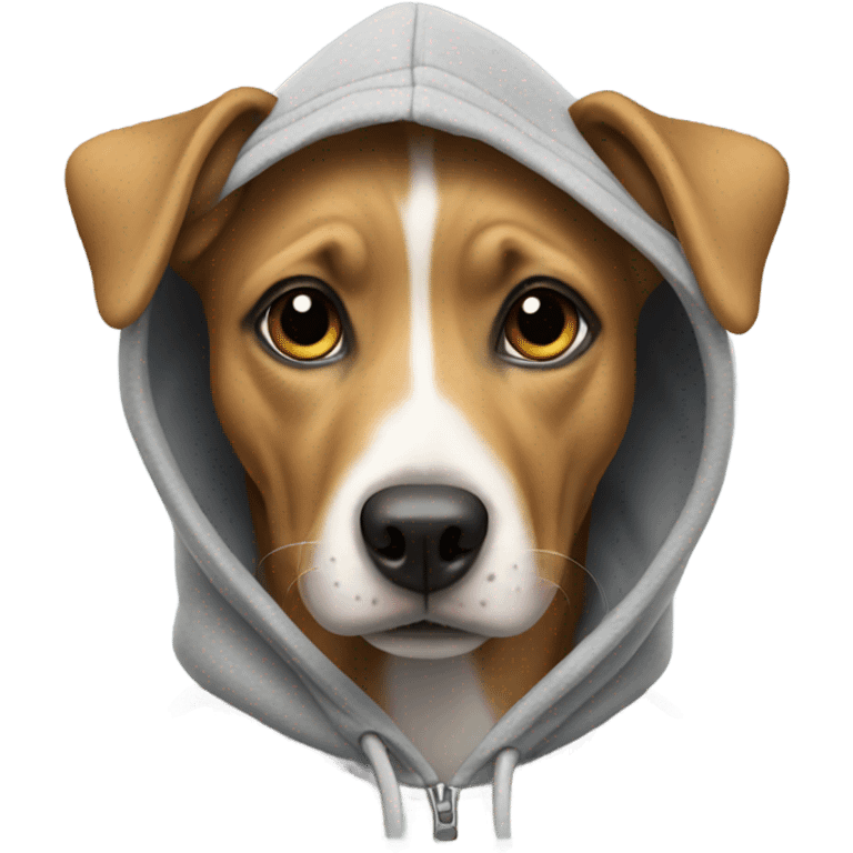 Dog wearing a hoodie emoji