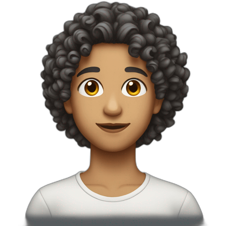 young morocan with curly hair emoji