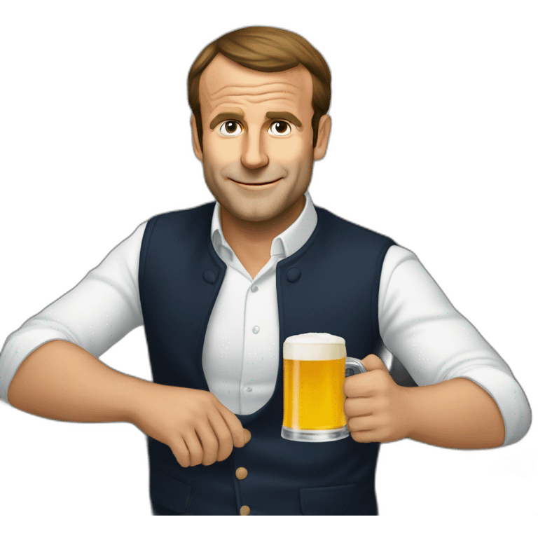 Macron qui boit une bière emoji