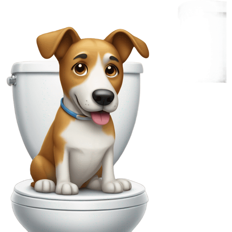 Dog on toilet emoji