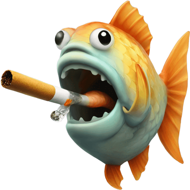 Fish smoking emoji