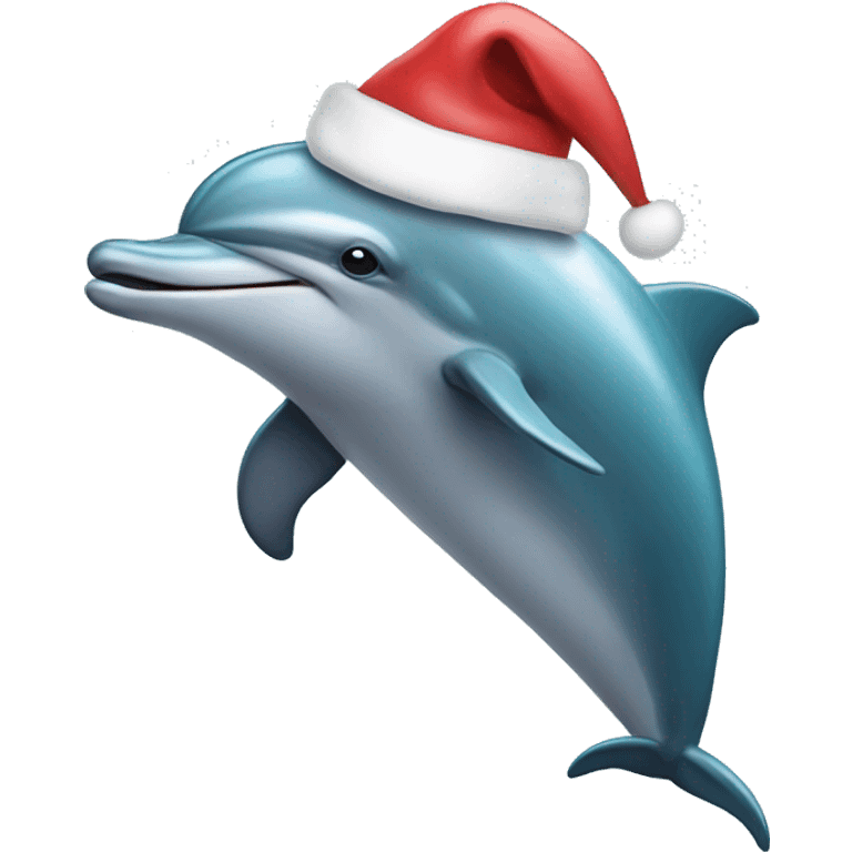 Dolphin wearing a Santa hat  emoji