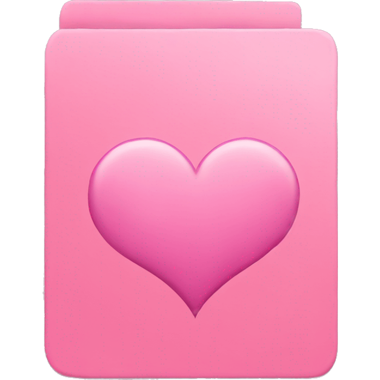 Realistic pink card with a heart  emoji