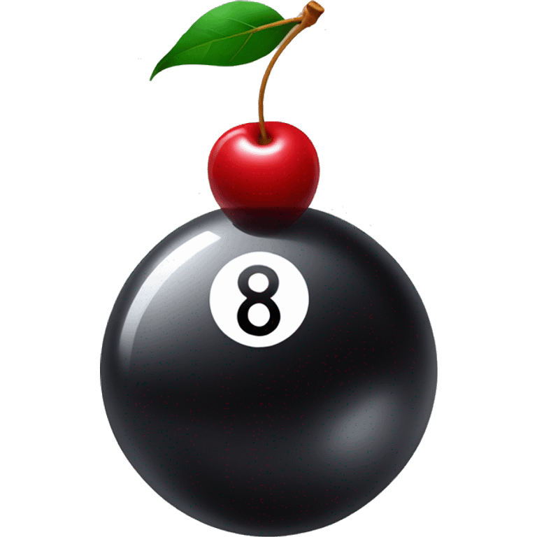 Magic eight ball with a cherry on it emoji