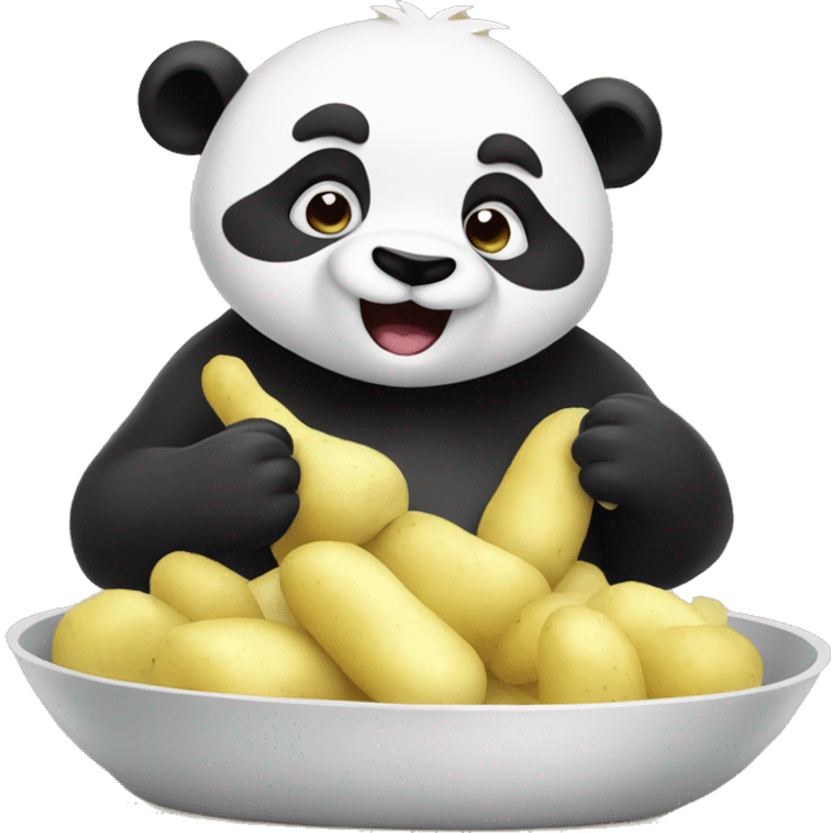 Panda eating potatoes emoji