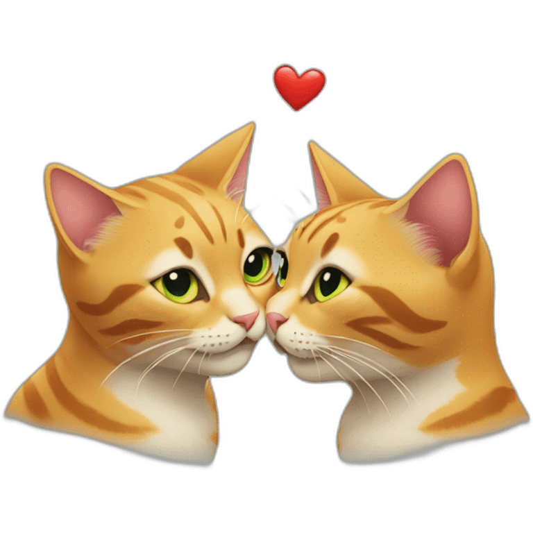 Two cats kissing  emoji