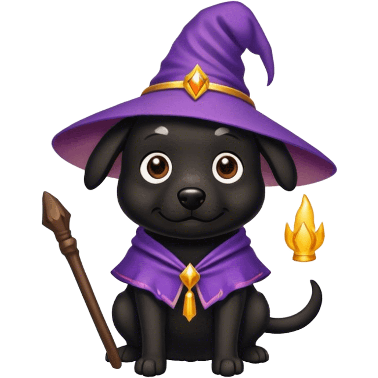 black dog Wizard emoji