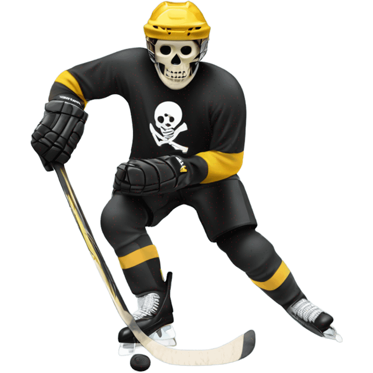 Skeleton hockey player mash-up emoji