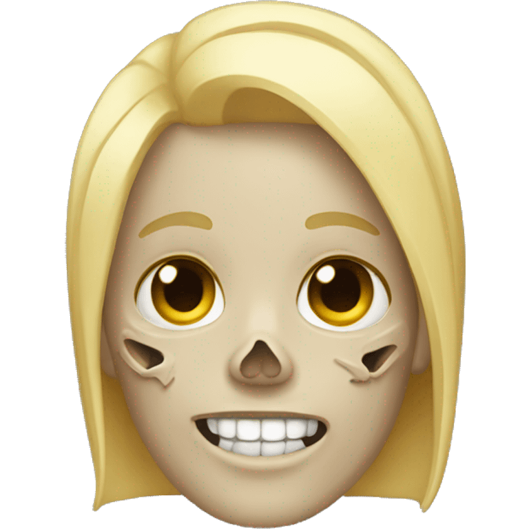 Skull with blonde hair emoji