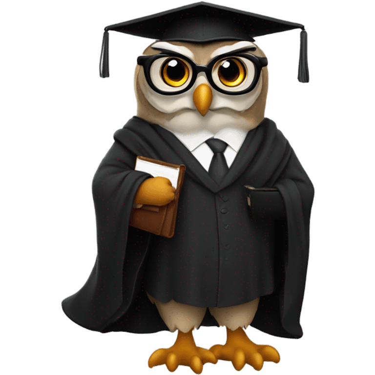 A lawyer owl emoji