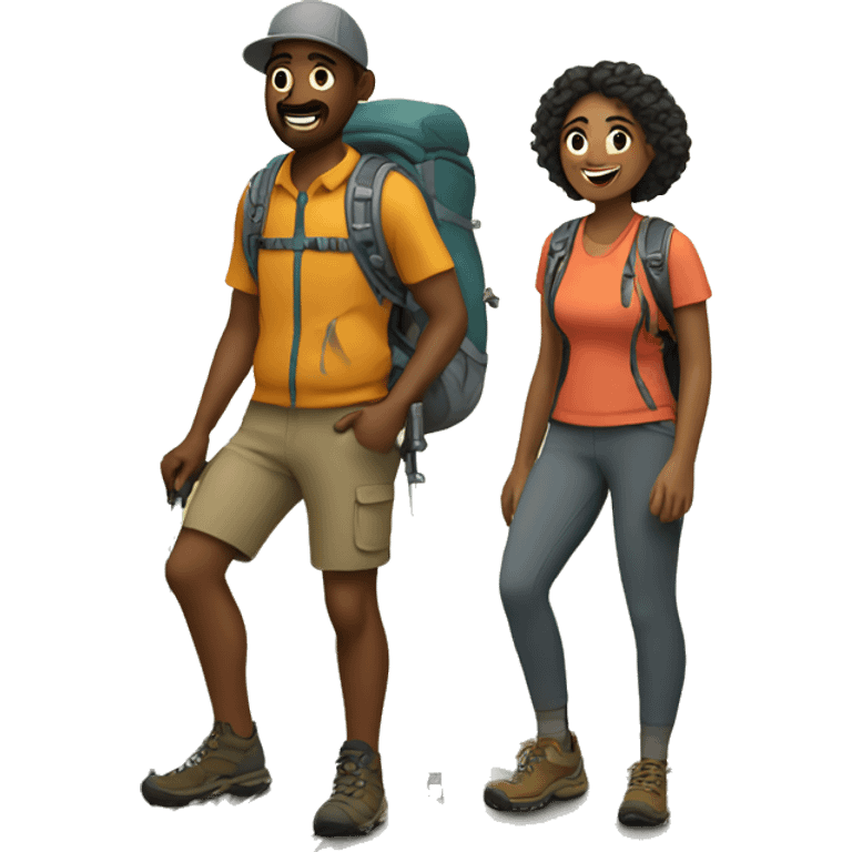 Hiking couple emoji