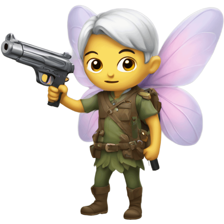 A fairy holding a gun emoji