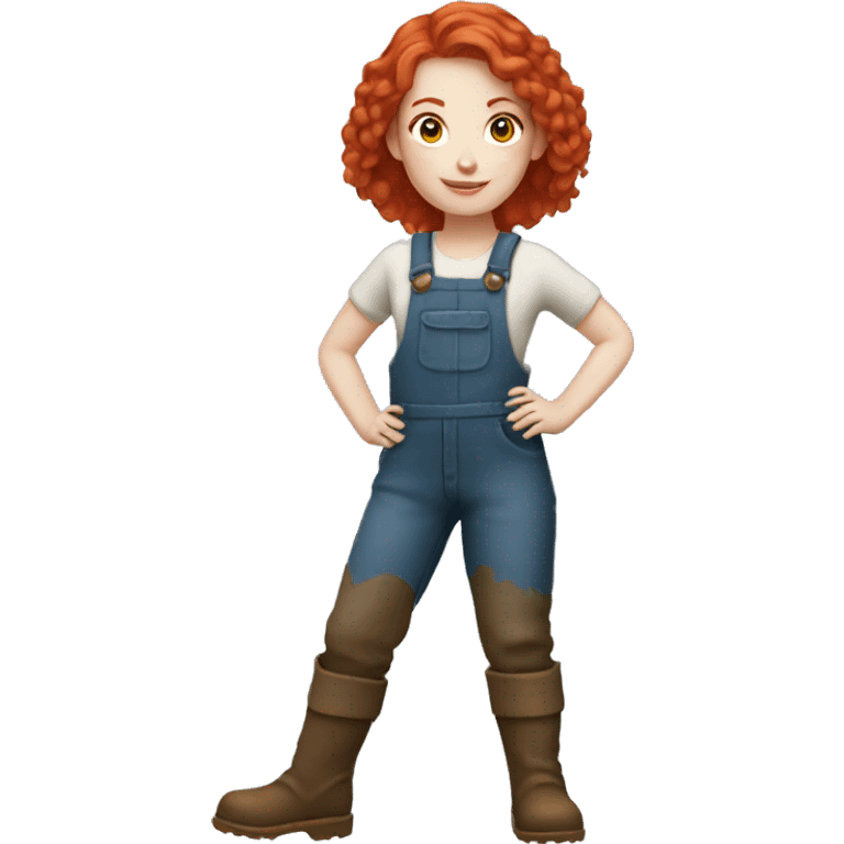 Farmer girl with red hair pale skin emoji