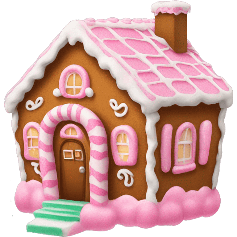 Pink gingerbread house  emoji