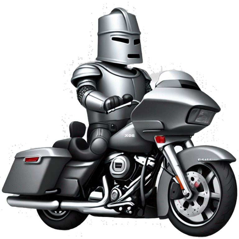 Tin Man riding grey Harley road glide emoji