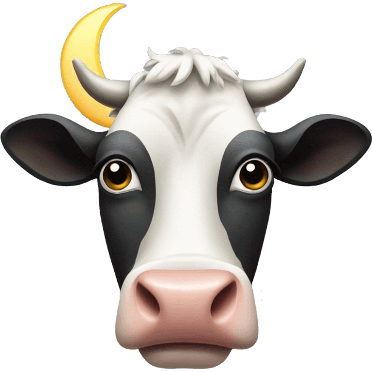 Cow and moon  emoji