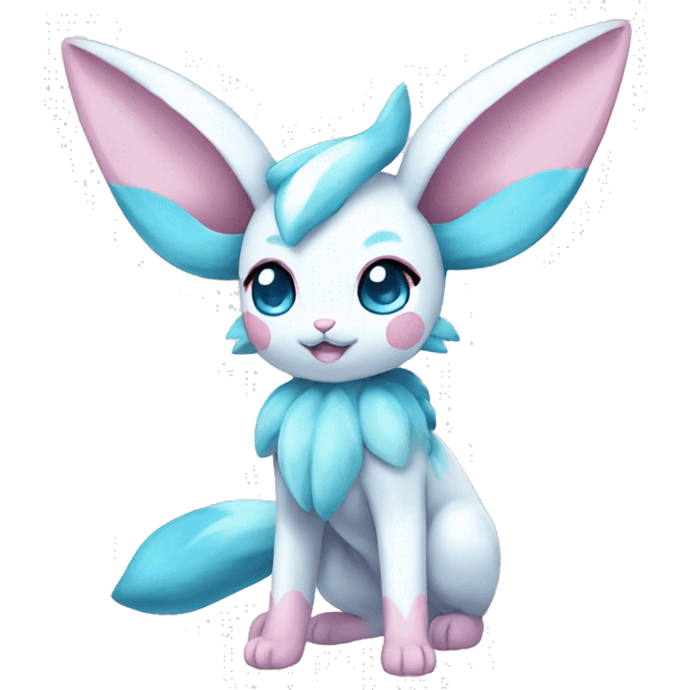 Kawaii Sylveon-Glaceon Full Body emoji