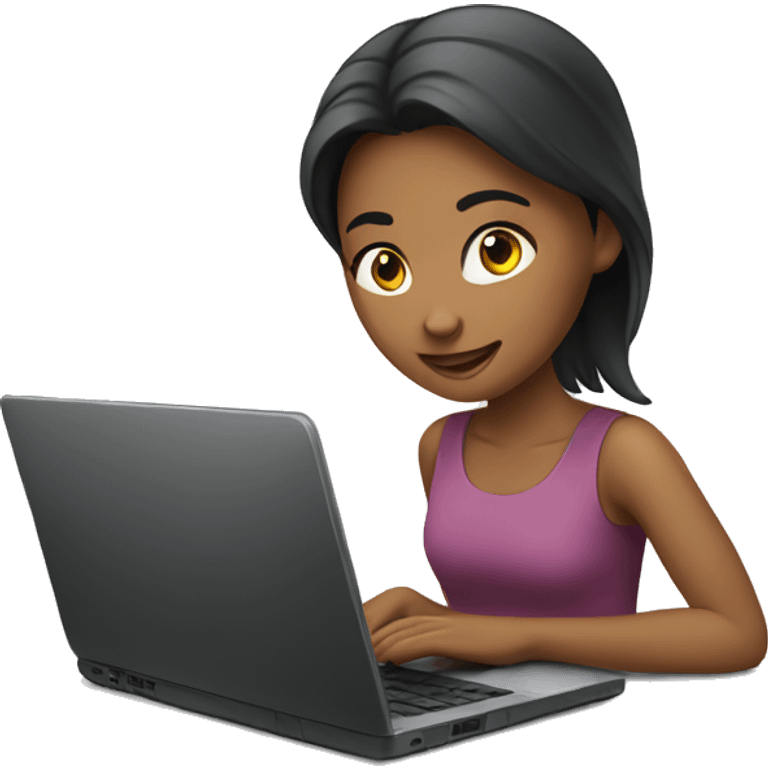 Girl work in laptop emoji