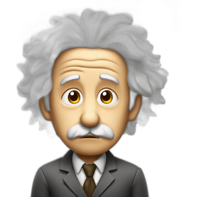 Einstein worried with hands on head  emoji