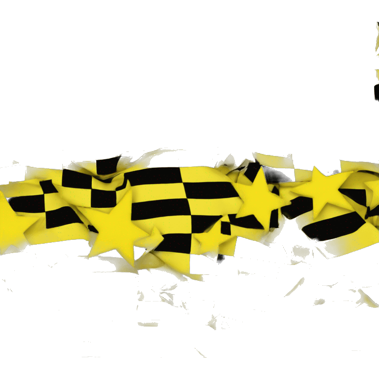 YELLOW FLAG WITH BLACK HEXAGRAM IN THE MIDDLE OF THE FLAG emoji