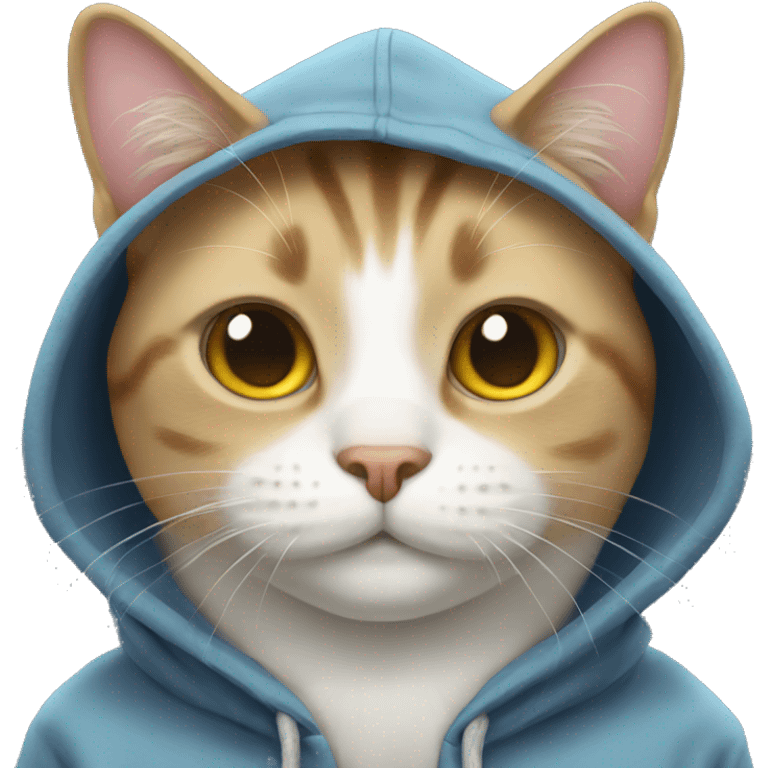 Cat with hoodie on emoji