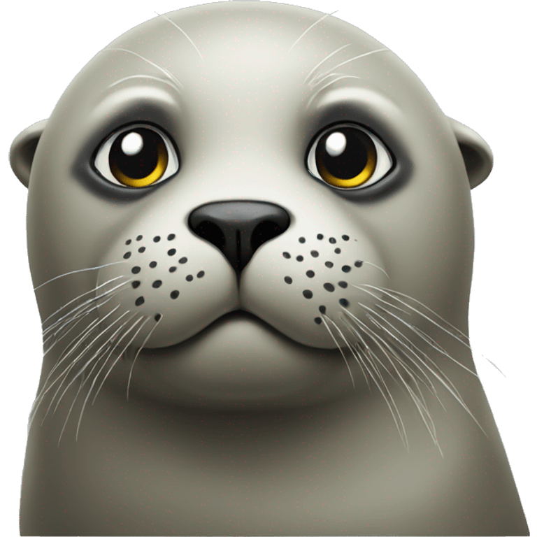 A seal that looks tough and up to no good emoji