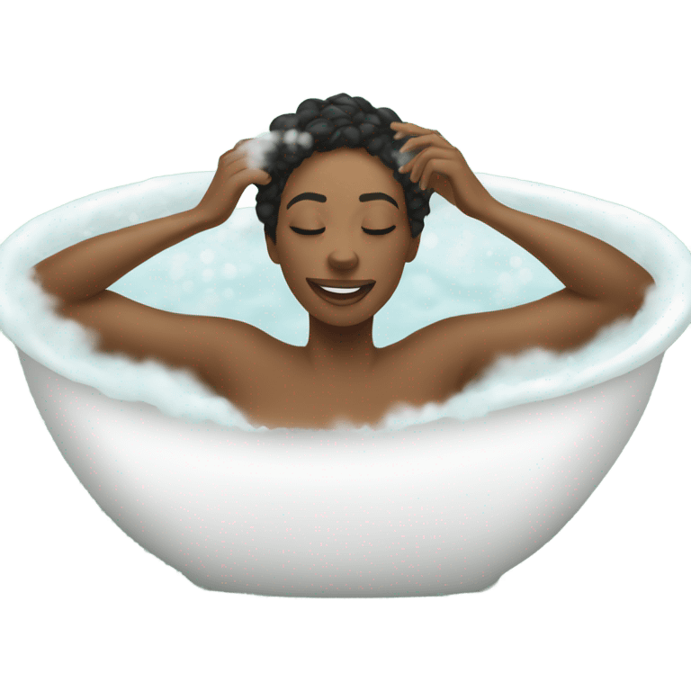 Woman enjoying Selfcare bath emoji