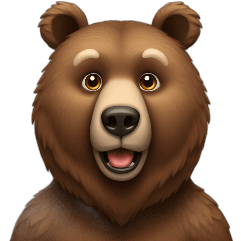 Brown bear with read heart eyes emoji