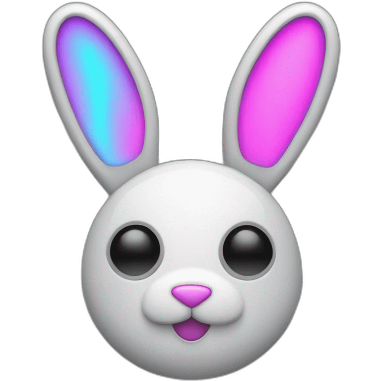 neon rabbit clock emoji