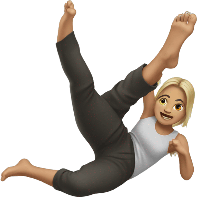 Girl kicking her feet emoji