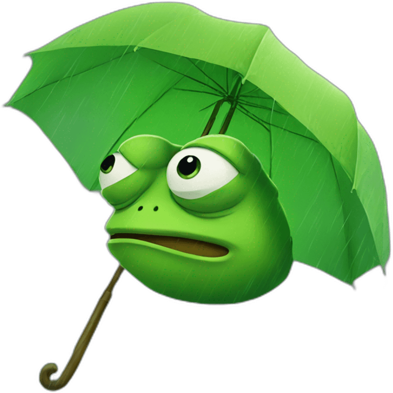 sad pepe the frog under rain emoji